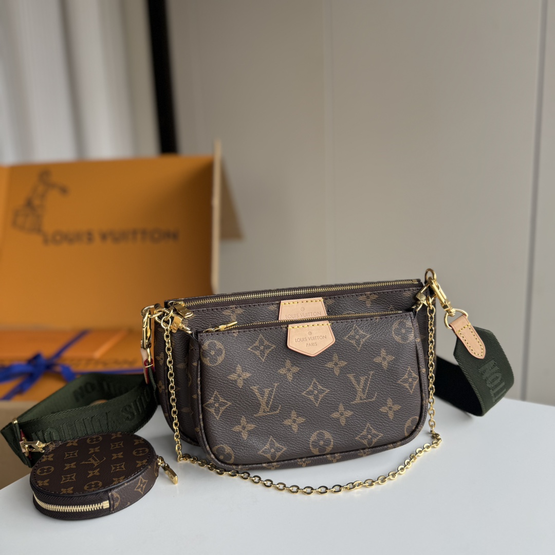 LOUIS VUITTON 路易威登 𝙈𝙐𝙇𝙏𝙄 𝙋𝙊𝘾𝙃𝙀𝙏𝙏𝙀 三合一女士手提包M44813 芯片